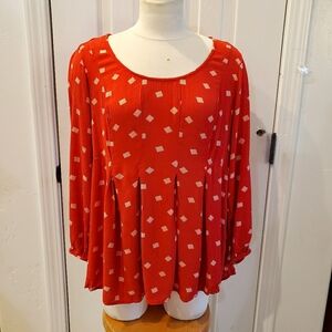 Torrid blouse red white summer 00 plus size